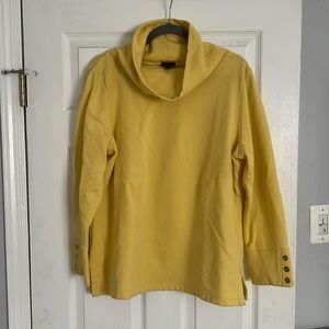 Talbots yellow funnel neck sweatshirt size XL.  Like new
